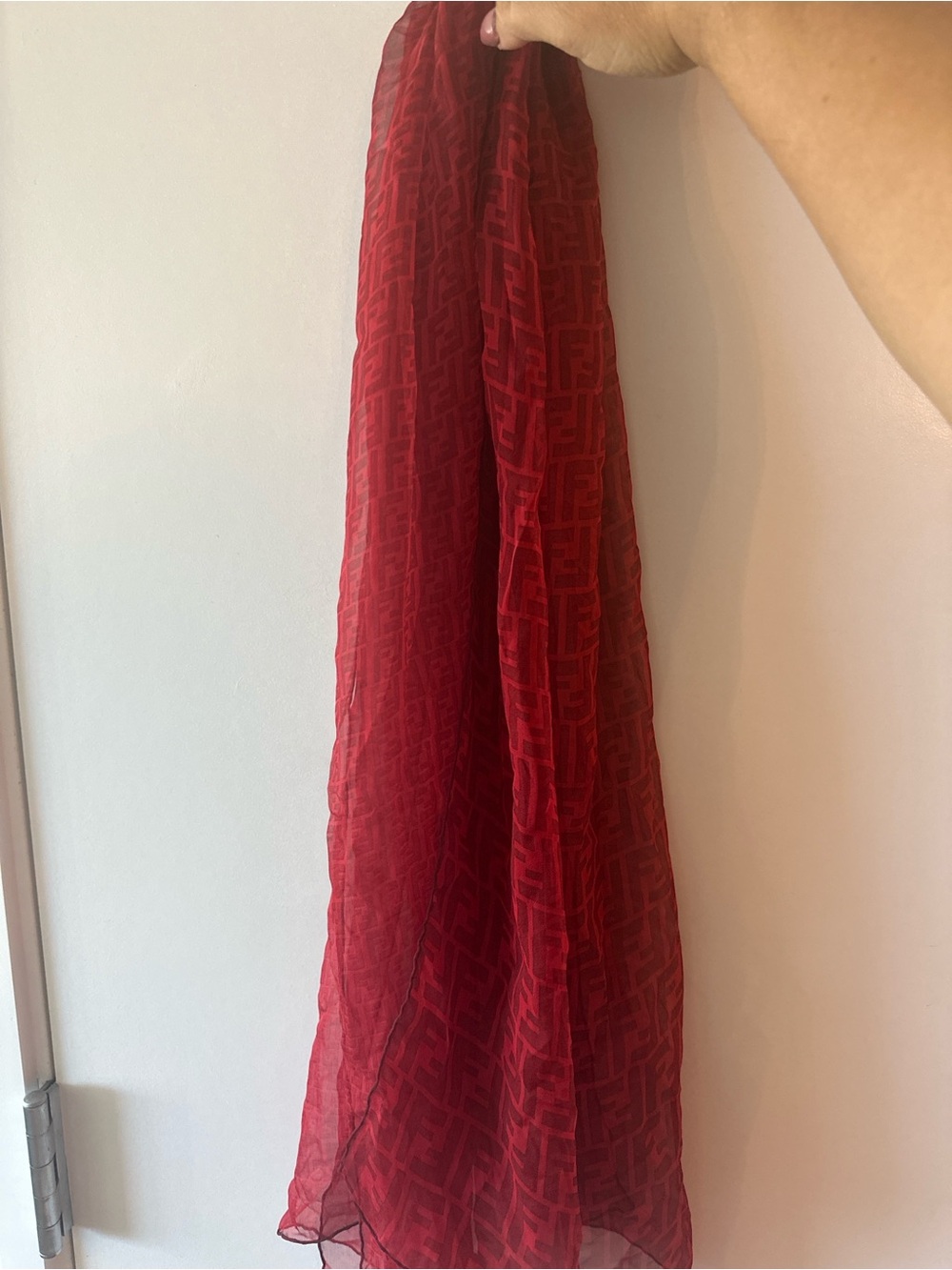FF monogram scarf (no tag) Logo Sheer Silk Scarf - Picture 5 of 5